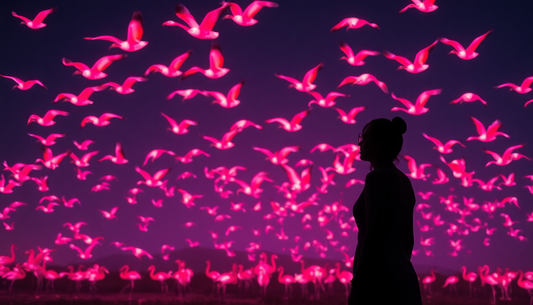 The night of the Great Neon Flamingo Migration