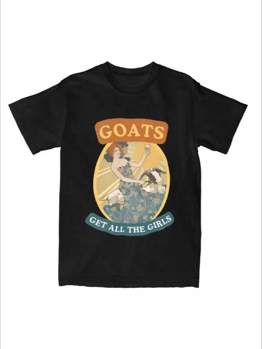 Goat-Tastic Heart Thief: Whimsical Unisex Plus Size Tee for Animal Lovers