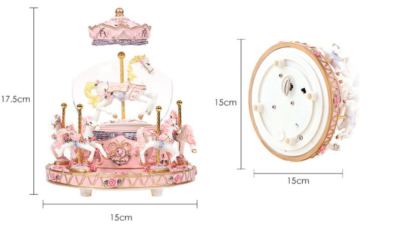 Whimsical Wonder Carousel: Enchanting Crystal Music Box for the Romantic at Heart