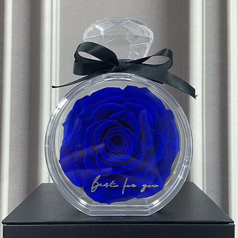 Timeless Dried Rose Gift Box with Transparent Cover for Holidays and Special Occasions