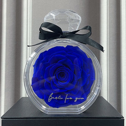 Timeless Dried Rose Gift Box with Transparent Cover for Holidays and Special Occasions