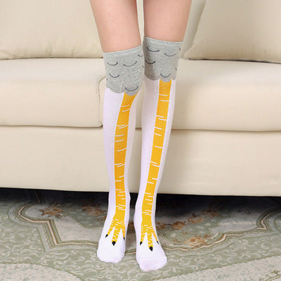 Whimsical Chicken Knee Socks for Playful Fashion Fun