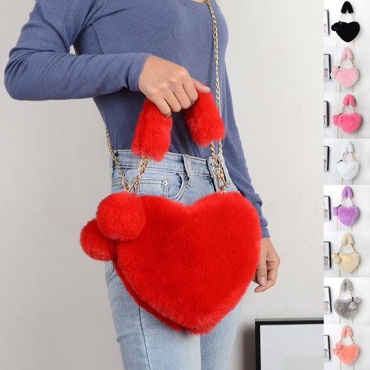 Heartfelt Plush Handbag for Women - Perfect Valentine's Day Accessory