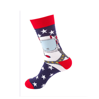 Whimsical Cotton Skate Socks: A Funky Fusion of European and American Vibes