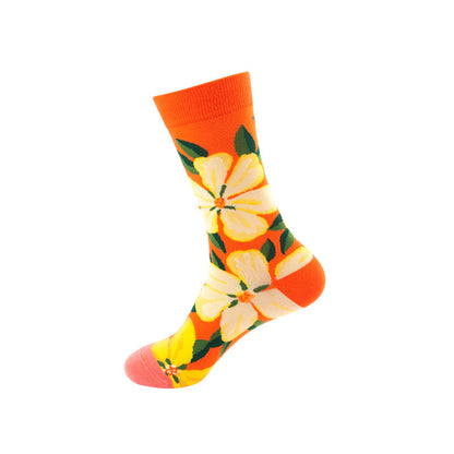 Whimsical Cotton Skate Socks: A Funky Fusion of European and American Vibes