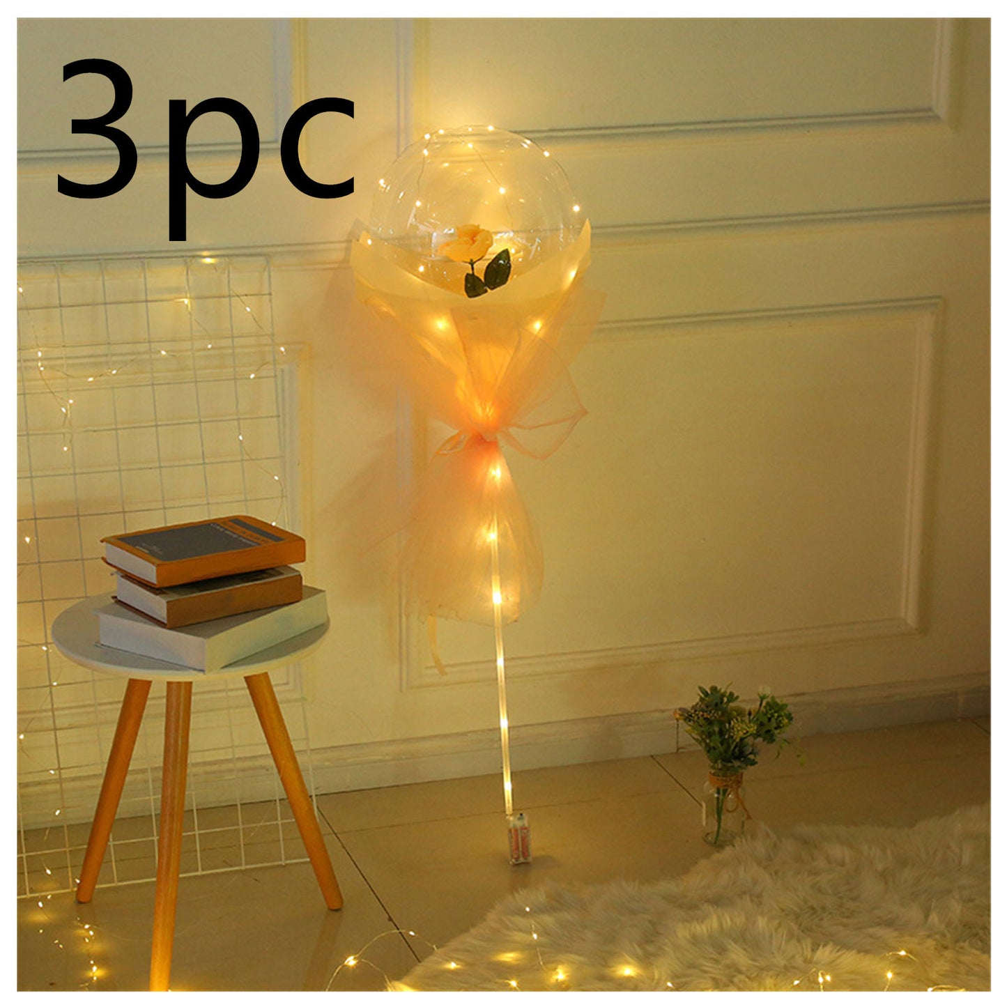 Radiant Rose Glow Balloon Wonderland - Sparkling Bobo Balloons with Twinkling Lights