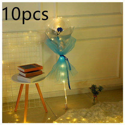 Radiant Rose Glow Balloon Wonderland - Sparkling Bobo Balloons with Twinkling Lights