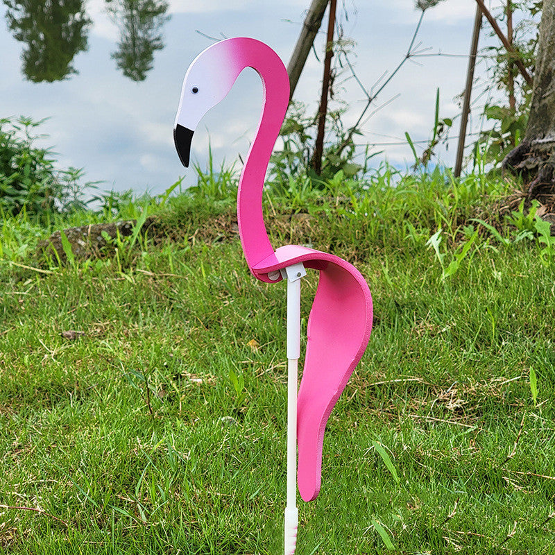 Whimsical Swirl Flamingo Rotating Bird Decor for Beach, Garden, and Parties