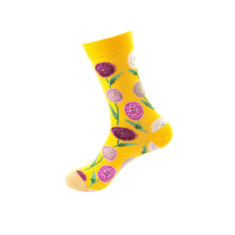 Whimsical Cotton Skate Socks: A Funky Fusion of European and American Vibes