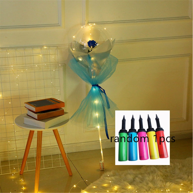 Radiant Rose Glow Balloon Wonderland - Sparkling Bobo Balloons with Twinkling Lights