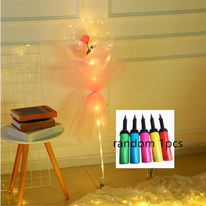 Radiant Rose Glow Balloon Wonderland - Sparkling Bobo Balloons with Twinkling Lights