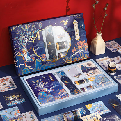 Whimsical Chinese Calligraphy Dream Journal Set in a Colorful Keepsake Box