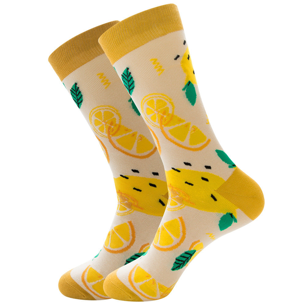 Galactic Gourmet Cotton Socks for All - Quirky Fruity Styles