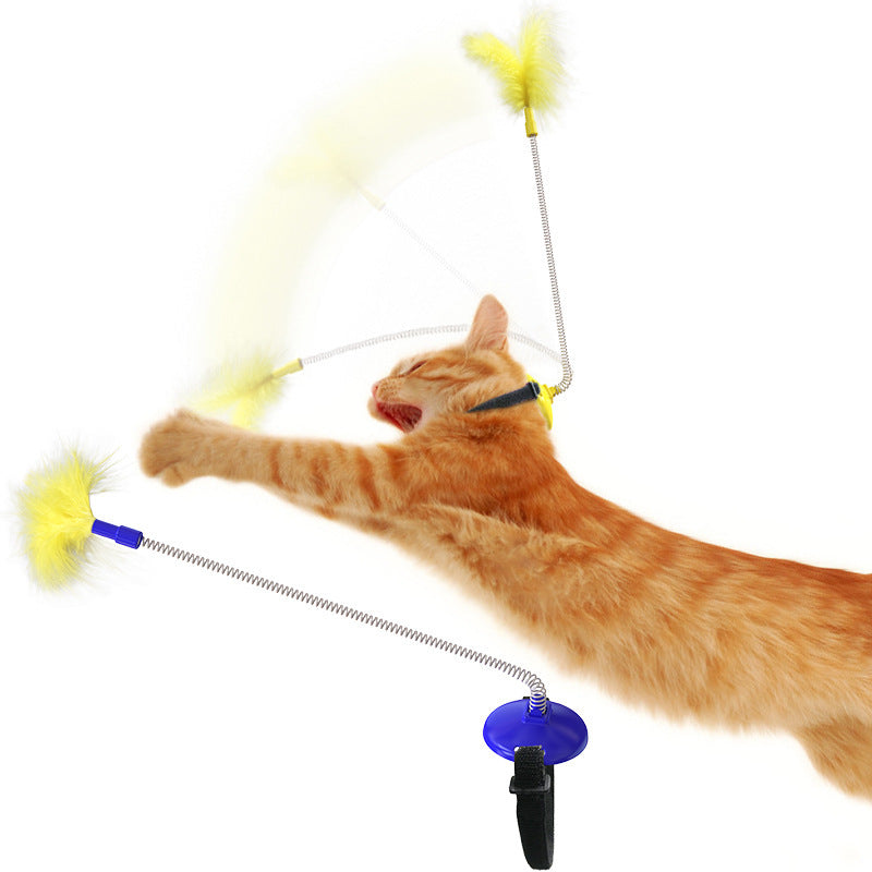 Whimsical Feather Feline Fun Wand: Purrfect Playtime Companion!