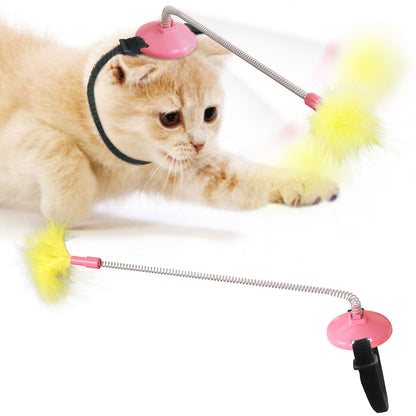 Whimsical Feather Feline Fun Wand: Purrfect Playtime Companion!