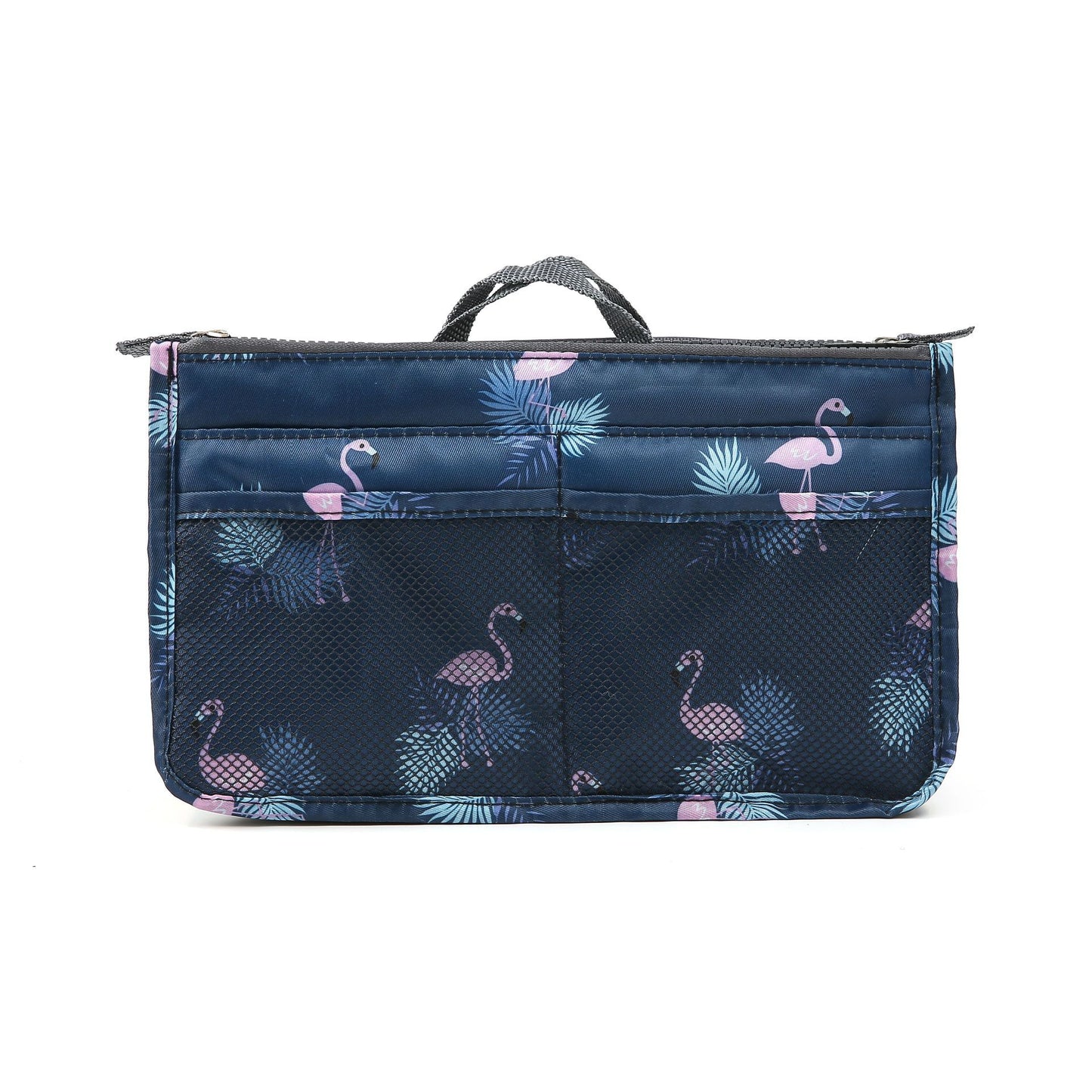 Flamingo Print Travel Cosmetic Organizer with Double Zipper