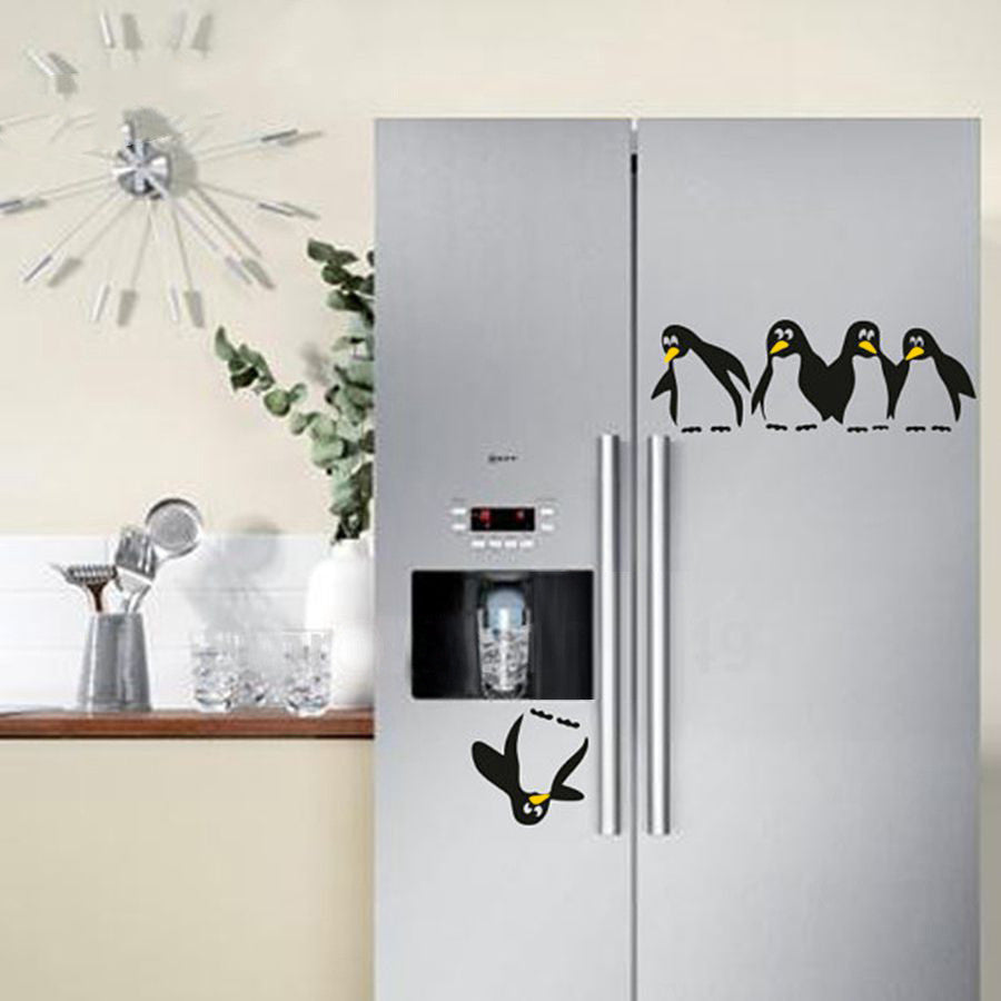 Playful Penguin Kitchen Delight: Quirky PVC Wall Sticker for a Whimsical Touch!