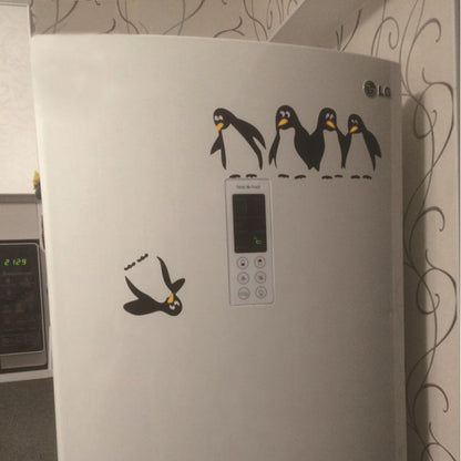 Playful Penguin Kitchen Delight: Quirky PVC Wall Sticker for a Whimsical Touch!