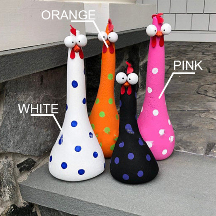 Colorful Chicken Statues for Garden and Lawn - Vibrant Hen and Rooster Ornaments for Indoor and Outdoor Decor