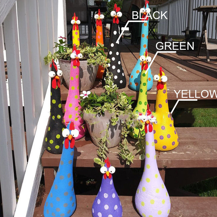 Colorful Chicken Statues for Garden and Lawn - Vibrant Hen and Rooster Ornaments for Indoor and Outdoor Decor