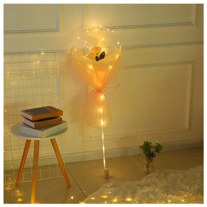 Radiant Rose Glow Balloon Wonderland - Sparkling Bobo Balloons with Twinkling Lights