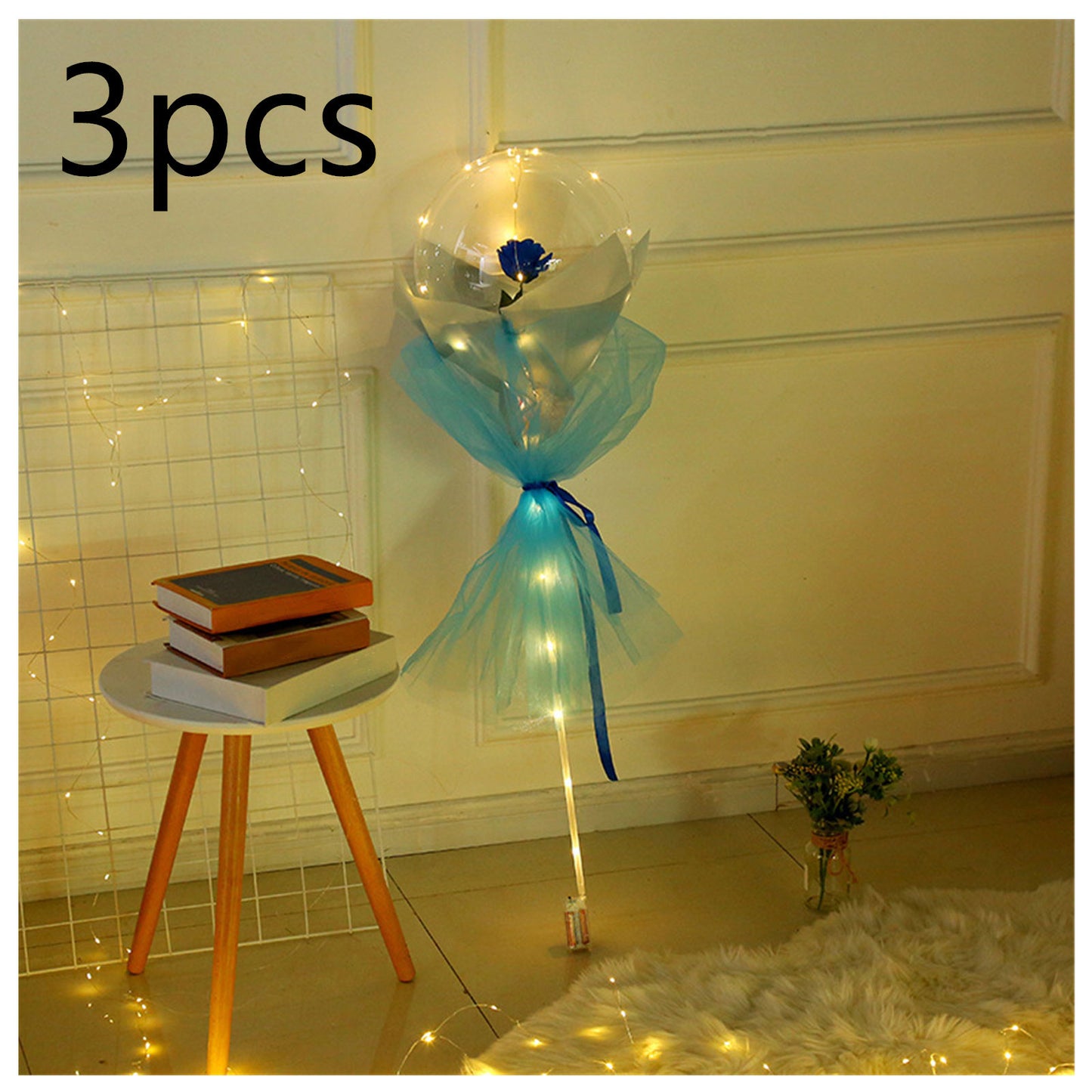 Radiant Rose Glow Balloon Wonderland - Sparkling Bobo Balloons with Twinkling Lights