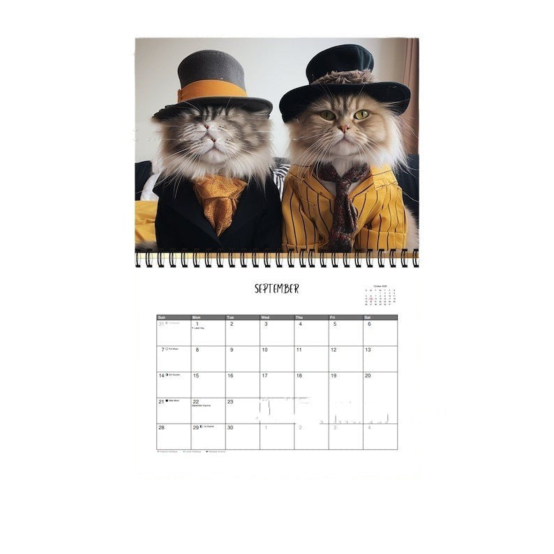 Stylish 2025 Cat-Themed Calendar for Home Decor