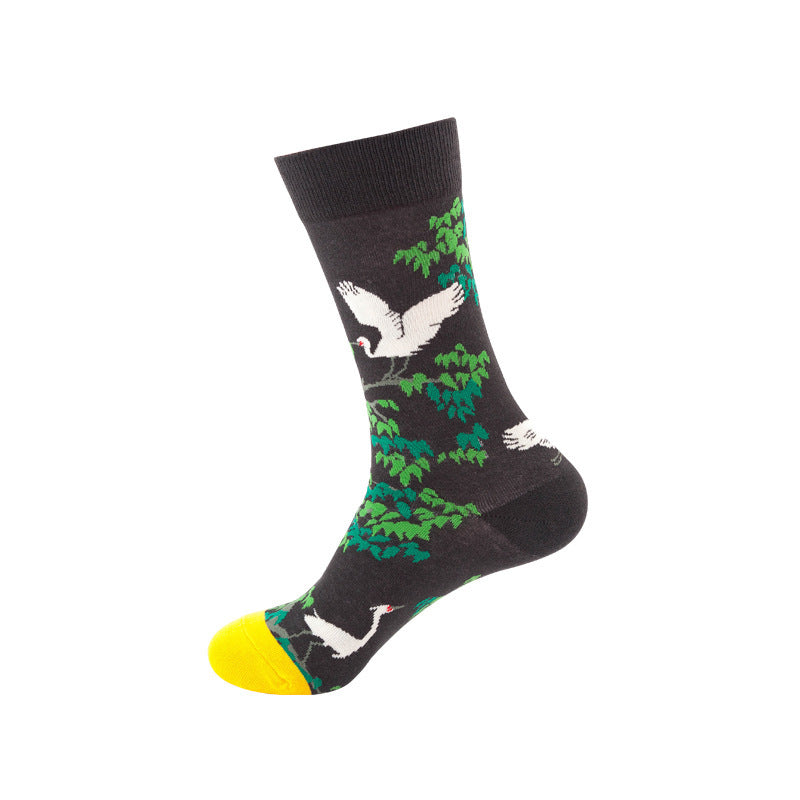 Whimsical Cotton Skate Socks: A Funky Fusion of European and American Vibes