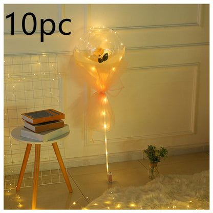 Radiant Rose Glow Balloon Wonderland - Sparkling Bobo Balloons with Twinkling Lights