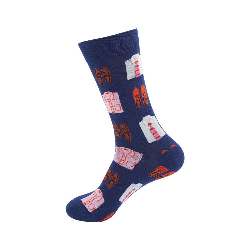 Whimsical Cotton Skate Socks: A Funky Fusion of European and American Vibes