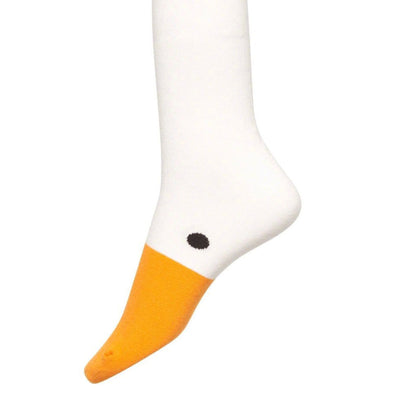 Whimsical Waddling Goose Cotton Socks - Playful Unisex Footwear Fun