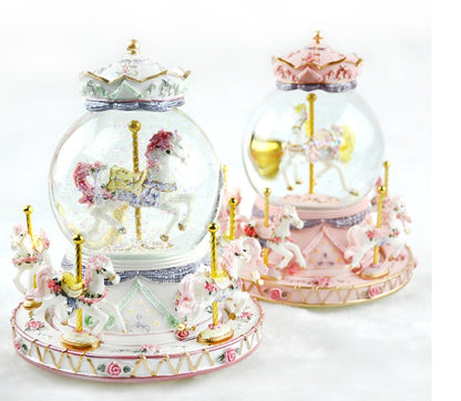 Whimsical Wonder Carousel: Enchanting Crystal Music Box for the Romantic at Heart