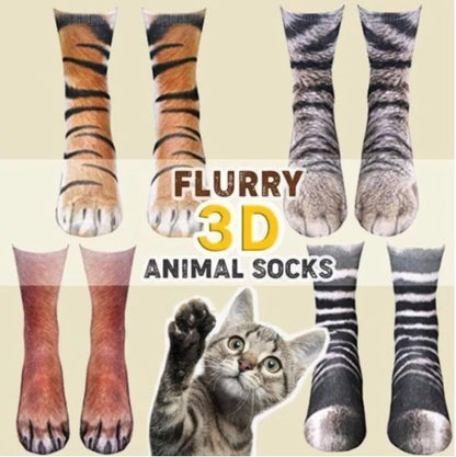 Paw-sitively Adorable 3D Cat Claw Socks - Unisex Cozy Animal Fun!