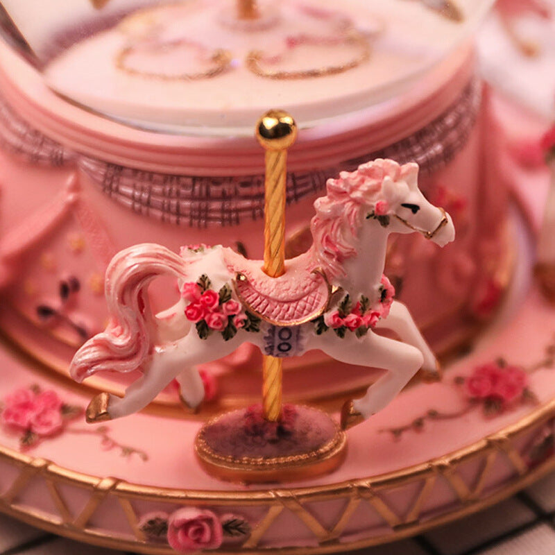 Whimsical Wonder Carousel: Enchanting Crystal Music Box for the Romantic at Heart