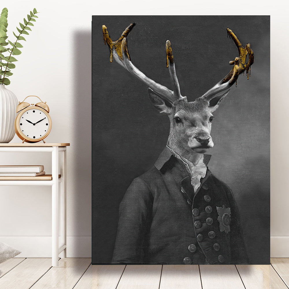 Wildlife Black Canvas Print for Living Room Wall Art Decor