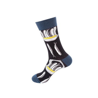 Whimsical Cotton Skate Socks: A Funky Fusion of European and American Vibes