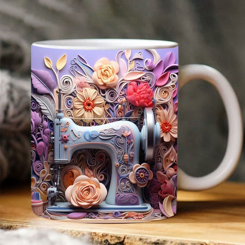 Whimsical Wonderland Ceramic Coffee Sipper - A Colorful Delight!