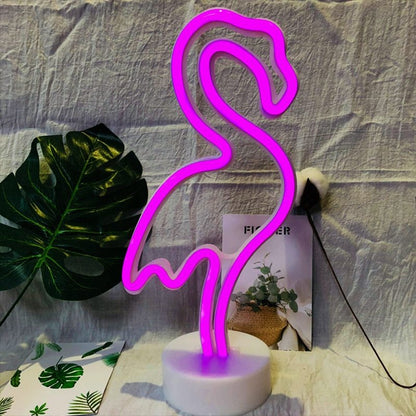 Neon Flamingo Battery-Operated Decorative Light