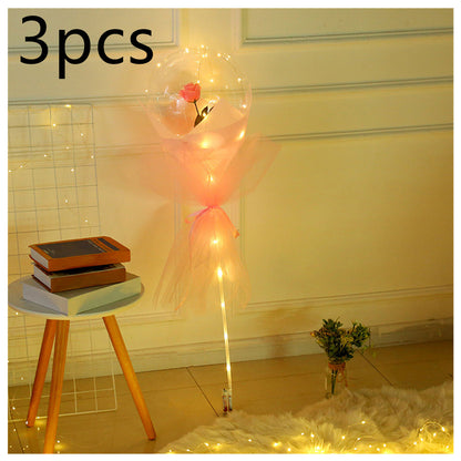 Radiant Rose Glow Balloon Wonderland - Sparkling Bobo Balloons with Twinkling Lights