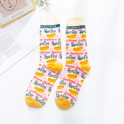 Whimsical Lovebirds Graffiti Socks