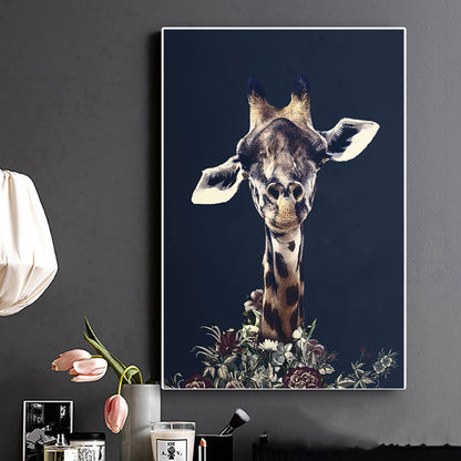 Wildlife Black Canvas Print for Living Room Wall Art Decor