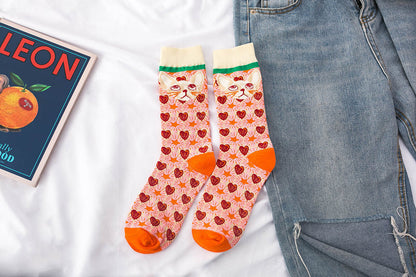 Whimsical Lovebirds Graffiti Socks