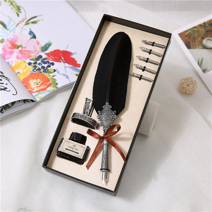 Whimsical Vintage Feather Quill Writing Adventure Set