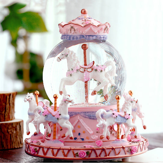 Whimsical Wonder Carousel: Enchanting Crystal Music Box for the Romantic at Heart