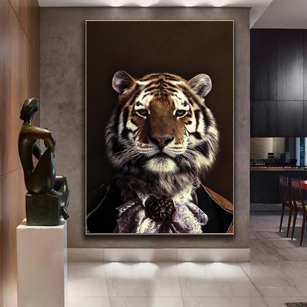 Wildlife Black Canvas Print for Living Room Wall Art Decor