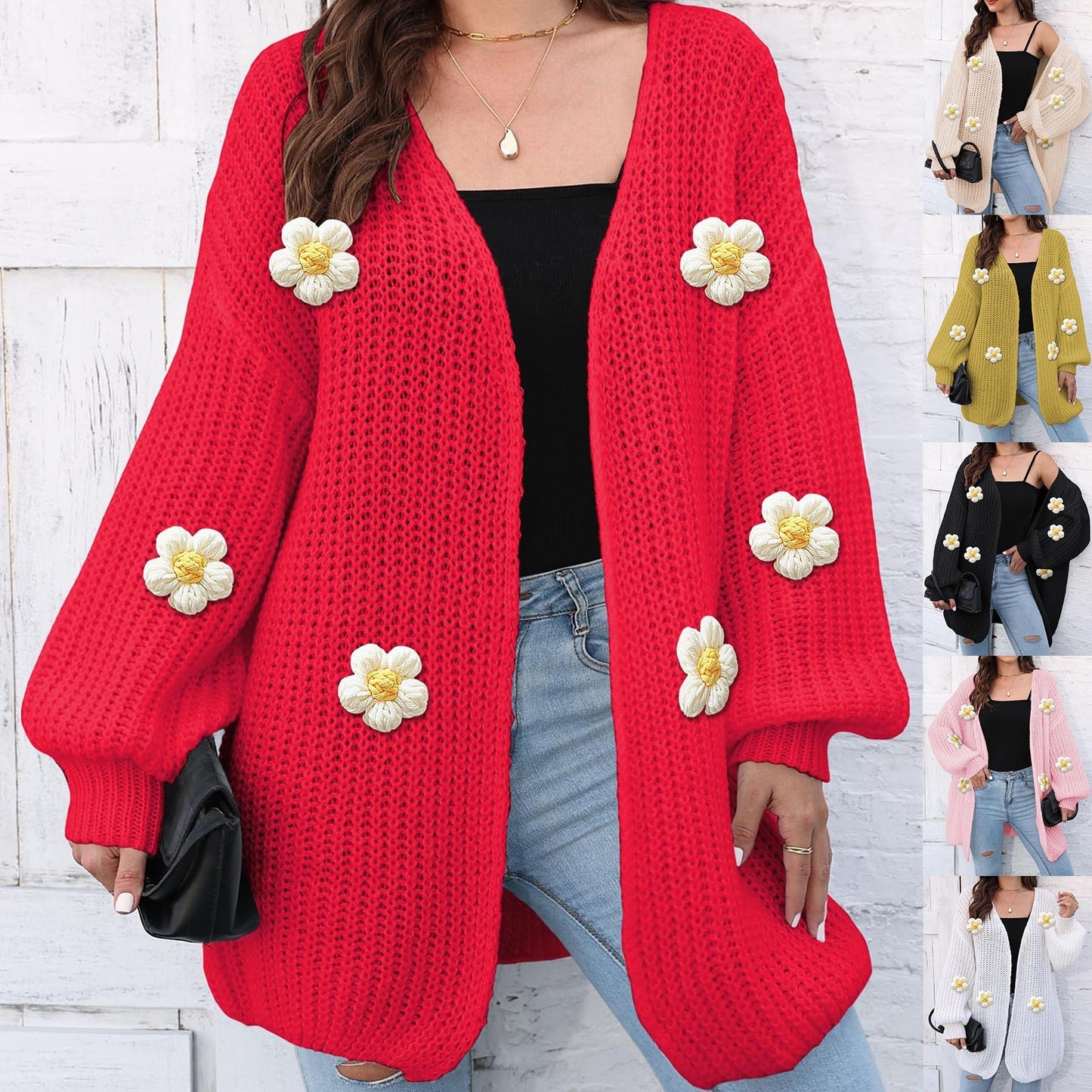 Charming Crochet Blossom Sweater Coat for Women – A Whimsical Wardrobe Wonder!