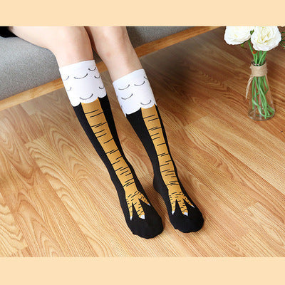 Whimsical Chicken Knee Socks for Playful Fashion Fun