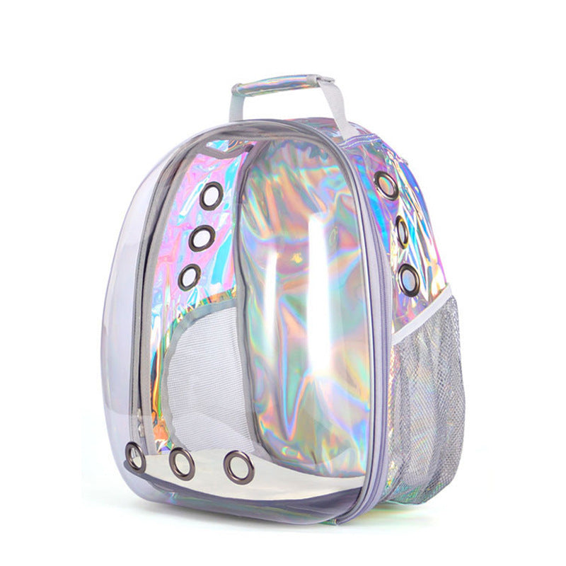 Whimsical See-Through Cat Adventure Backpack with Easy-Access Side Hatch!