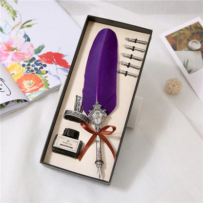 Whimsical Vintage Feather Quill Writing Adventure Set