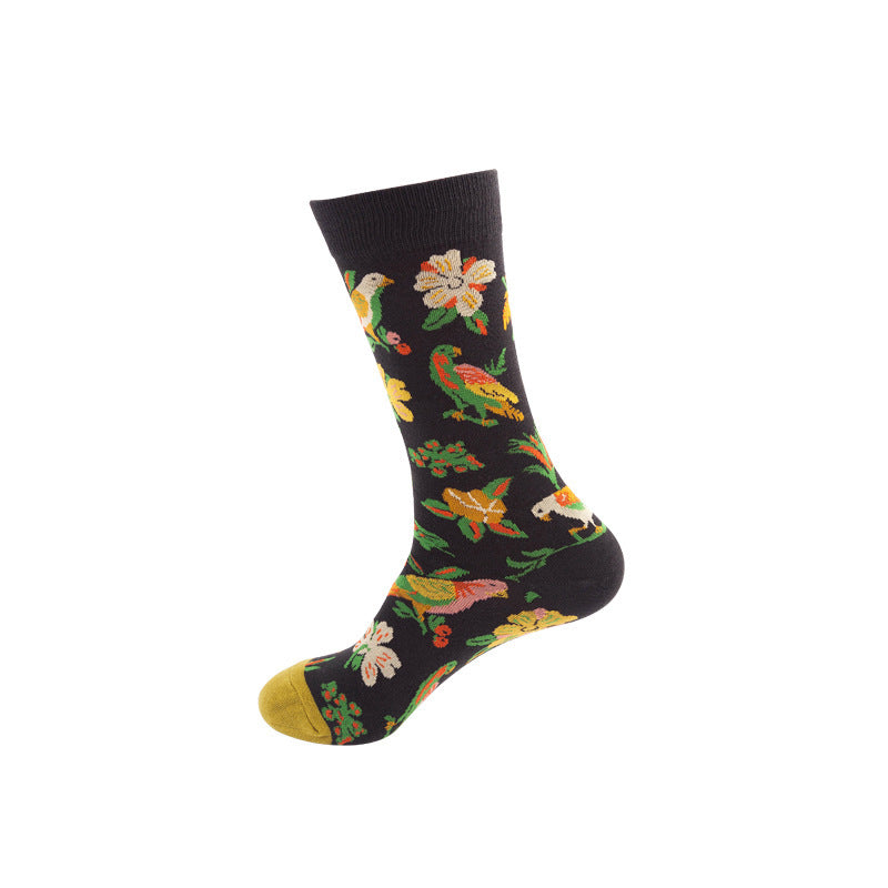 Whimsical Cotton Skate Socks: A Funky Fusion of European and American Vibes